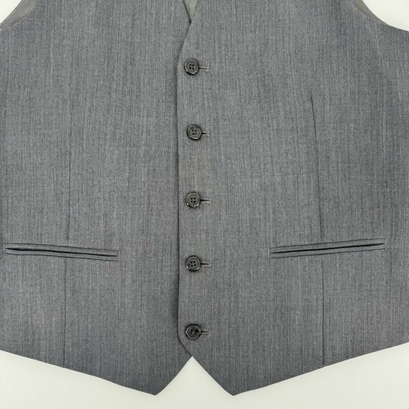 Egara Slim Fit Grey Wool Vest - Picture 2 of 8